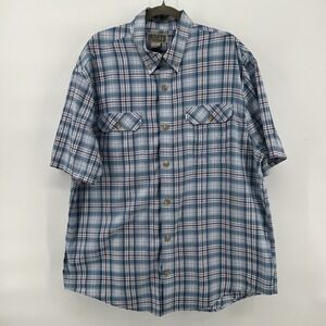 Duluth Trading Breezeshooter Shirt Mens XL Blue Plaid Performance Hiking Outdoor